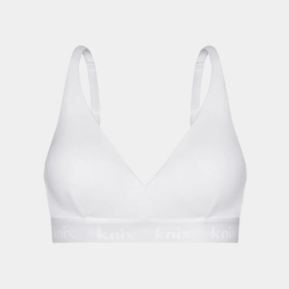 Knix Logo Rib Modal Bralette Size XXL+ White Wireless Bralette